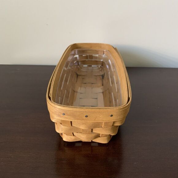 Longaberger Cracker Basket with Clear Plastic Protector Vintage 2003 USA - Picture 3 of 11